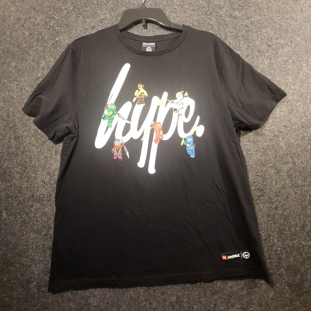 Hype x LEGO Ninjago Mens Black Graphic T-Shirt Short Sleeve Ninja Streetwear L